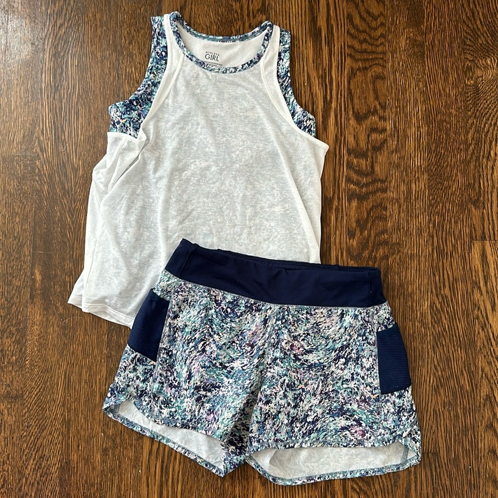 Size M/8-10 Athleta Tie Breaker Tank and Shorts